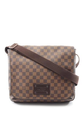 Louis Vuitton Pre-Owned 2009 Damier Brooklyn MM logo plaque shoulder bag - Brown