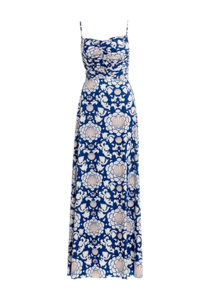 Agua Bendita Arista open-back shell-print maxi dress - Blue