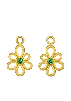 Leigh Maxwell Flora gold tsavorite garnet earrings