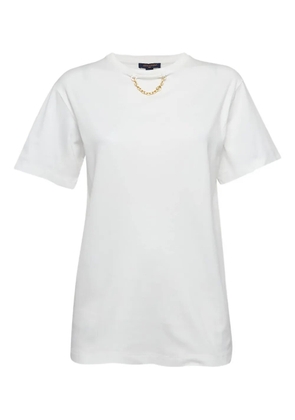 Louis Vuitton Pre-Owned chain-embellished crew-neck T-shirt - White