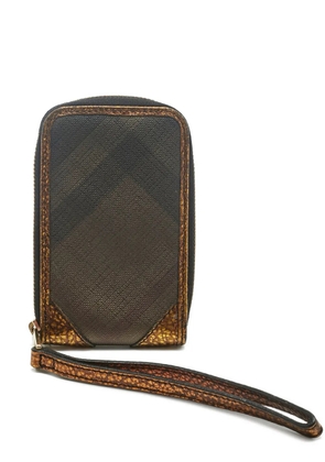 Burberry Pre-Owned check coated canvas wristlet - Brown