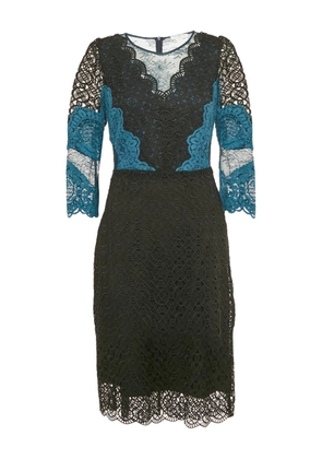 SANDRO lace-pattern midi dress - Black