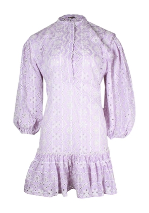 Maje eyelet-embroidered mini dress - Purple