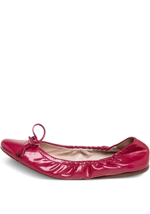 Prada Pre-Owned patent-finish ballet flats - Pink