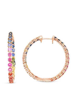 Lisa Nik 18K rose gold Inside Out sapphire hoop earrings - Pink