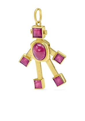 Van Robot 18K yellow gold ruby robot-shaped pendant