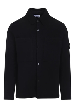 Stone Island patch-pocket wool shirt - Black