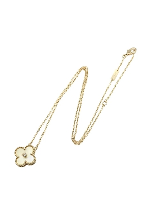 Van Cleef & Arpels Pre-Owned 10s Alhambra mother-of-pearl and diamond necklace - Gold