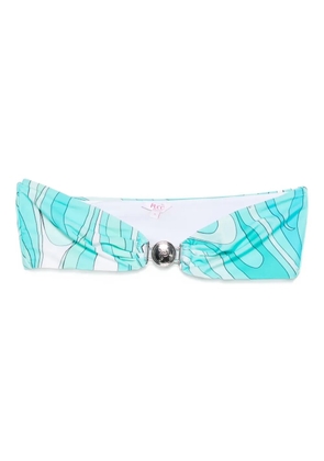PUCCI Mirmo-print bandeau bikini top - Blue