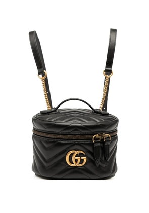 Gucci Pre-Owned 2016-2025 Mini GG Marmont Matelasse Leather Round backpack - Black