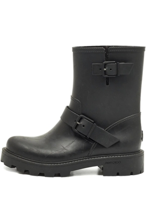 Jimmy Choo Pre-Owned Yael lugged-sole anbkle boots - Black