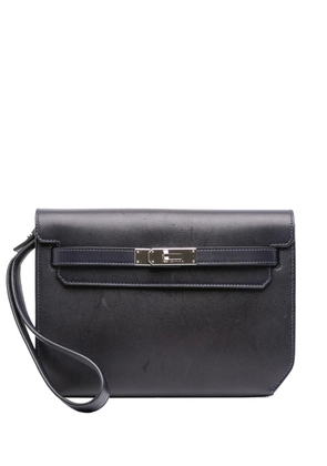 Hermès Pre-Owned 2021 Evergrain Kelly Depeches Pouch 25 clutch bag - Blue