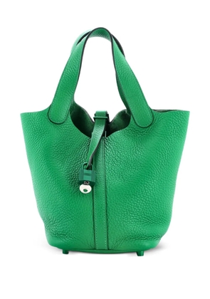 Hermès Pre-Owned Monochrome Picotin Lock Bag Clemence PM bucket bag - Green