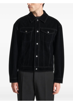 Manière De Voir topstitching-detail buttoned shirt jacket - Black