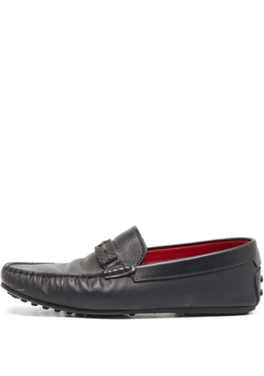 Ferragamo Pre-Owned leather driver loafers - Black