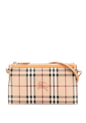 Burberry Pre-Owned 2000-2017 Haymarket Check Coated Canvas Peyton crossbody bag - Brown