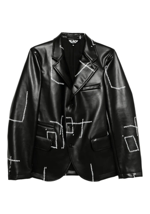 Black Comme Des Garçons stitch detail-printed blazer