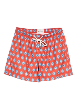 PENINSULA SWIMWEAR geometric-pattern swim shorts - Red
