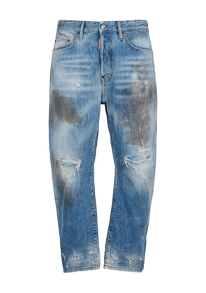 DSQUARED2 light dirty ripped trousers - Blue