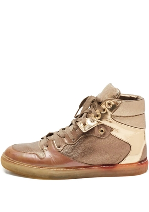 Balenciaga Pre-Owned metallic leather high-top sneakers - Gold