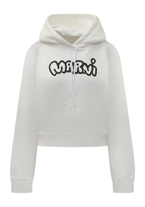 Marni logo-print hoodie - White