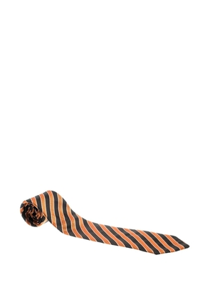 Giorgio Armani Pre-Owned diagonal-stripe silk tie - Orange