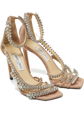 Jimmy Choo Pre-Owned Josefine crystal-embellished heels - Neutrals