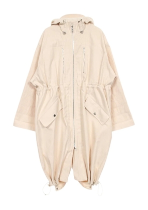 Hermès Pre-Owned 2010s serie hooded buttoned coat - Neutrals