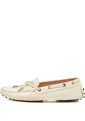 Tod's Vintage Gommino embossed leather loafers - Neutrals