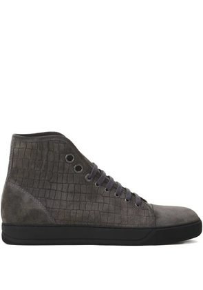 Lanvin Textured high-top sneakers - Grey