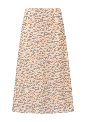 Marni floral-print midi skirt - Neutrals