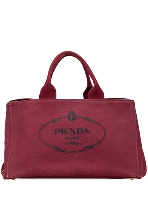 Prada Pre-Owned 2013-2025 Large Canvas Canapa Logo satchel - Red