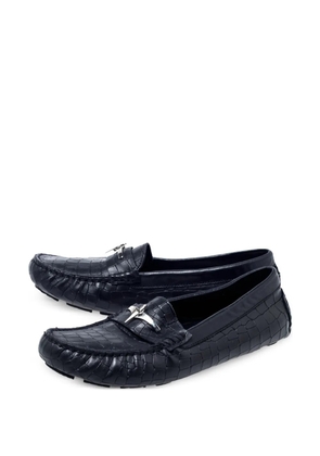 Cesare Paciotti 2024 croc-embossed leather loafers - Black