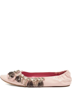 Louis Vuitton Pre-Owned crystal-embellished ballet flats - Pink