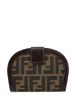 Fendi Pre-Owned 1990-2000s Zucca leather-trim wallet - Brown