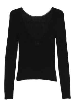 Tela ribbed V-neck sweater - Black