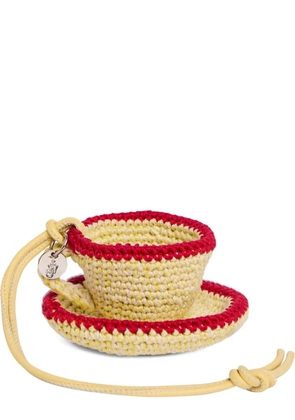 JW Anderson crocheted teacup bag charm - Yellow