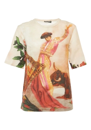 Dolce & Gabbana Pre-Owned bullfighter-print T-shirt - Pink