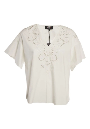 Paule Ka broderie-anglaise blouse - White