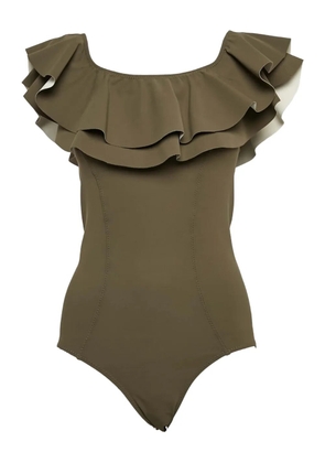 Lisa Marie Fernandez ruffled-panel swimsuit - Green