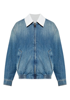 LOEWE contrast-collar denim jacket - Blue