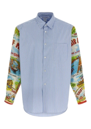 Comme Des Garçons Shirt striped patterned-sleeve shirt - Blue