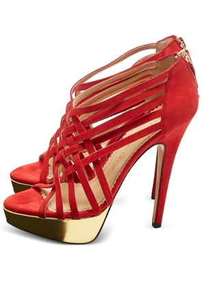 Charlotte Olympia platform suede sandals - Red
