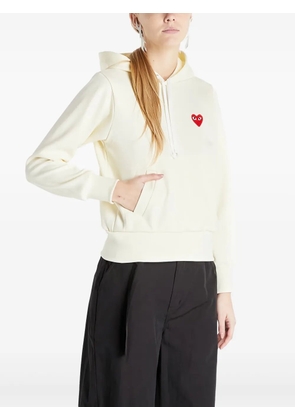 Comme Des Garçons Play Heart-appliqué hoodie - Neutrals