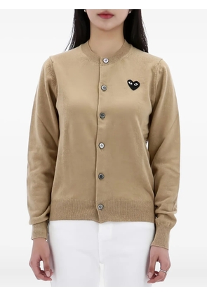 Comme Des Garçons Play heart-appliqué wool cardigan - Neutrals