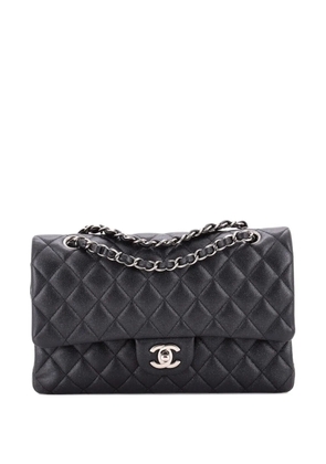 CHANEL Pre-Owned Classic Double Flap Bag Quilted Iridescent Caviar Medium shoulder bag - Black