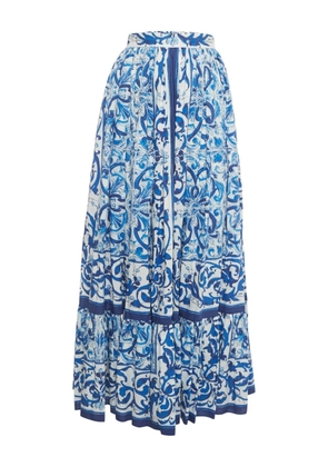 Dolce & Gabbana Pre-Owned poplin print maxi skirt - White