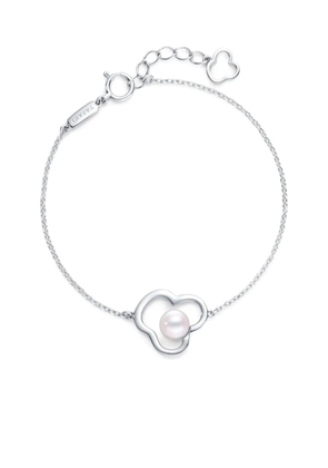TASAKI 18K white gold Collection Line Chants signature Akoya pearl bracelet - Silver