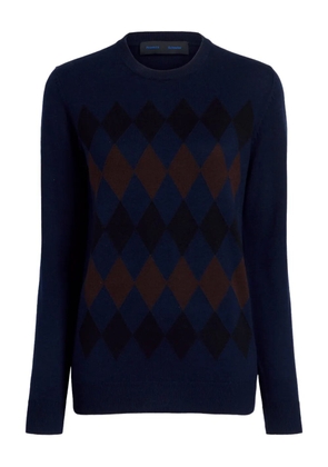 Proenza Schouler diamond-pattern merino wool-silk blend sweater - Blue