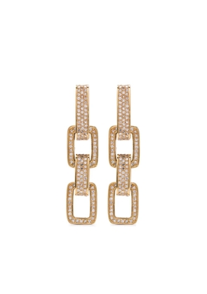 SHAY 18K yellow gold Triple Deco Link diamond drop earrings